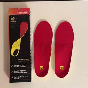 Spenco Red Polysorb Insoles Women’s size 11-12.5 or Men’s size 10-11.5 (New!)